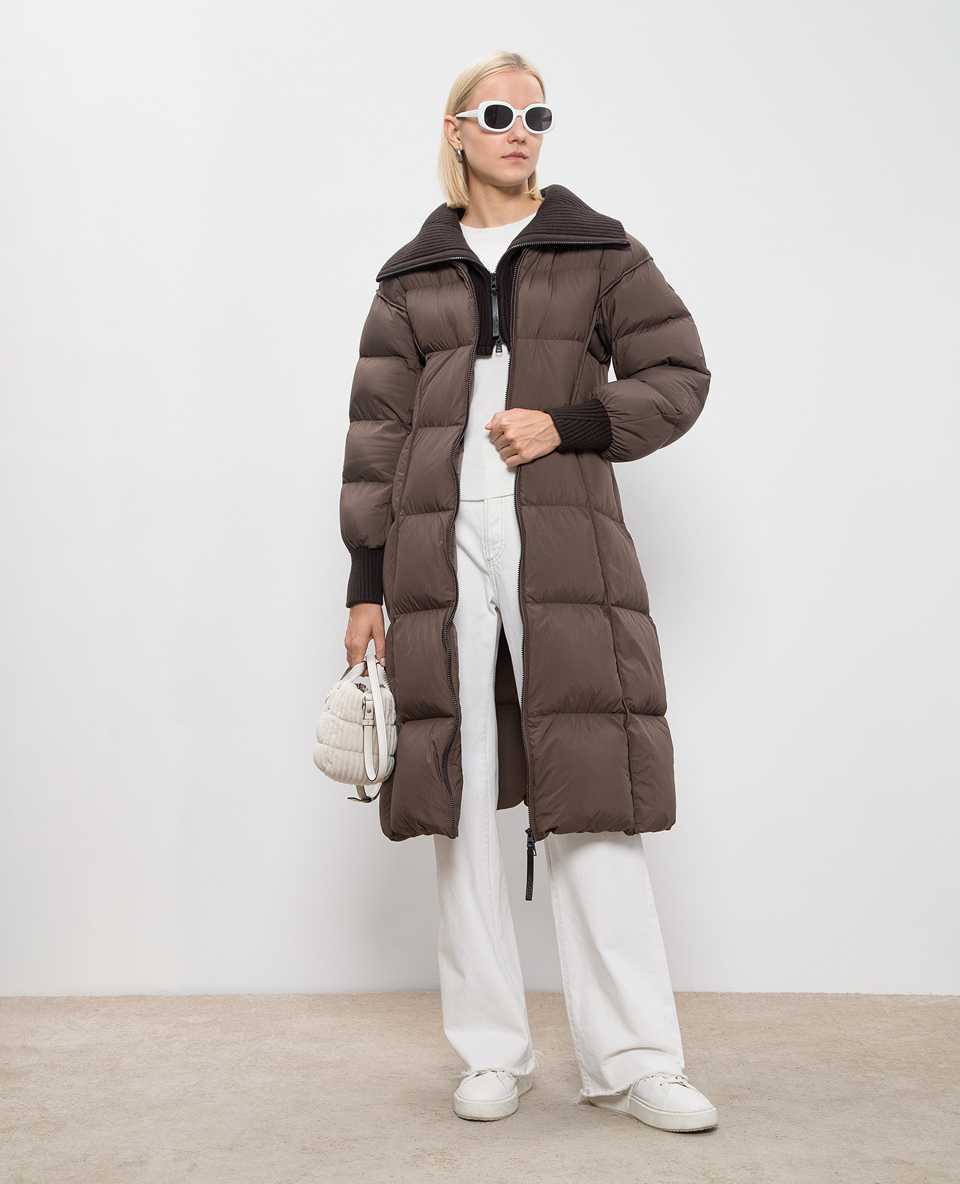 MONCLER モンクレール ボーダー ワンピース チュニック MONCLER (モンクレール) ナイロン ハーフボタン ワッペン付きポケット
