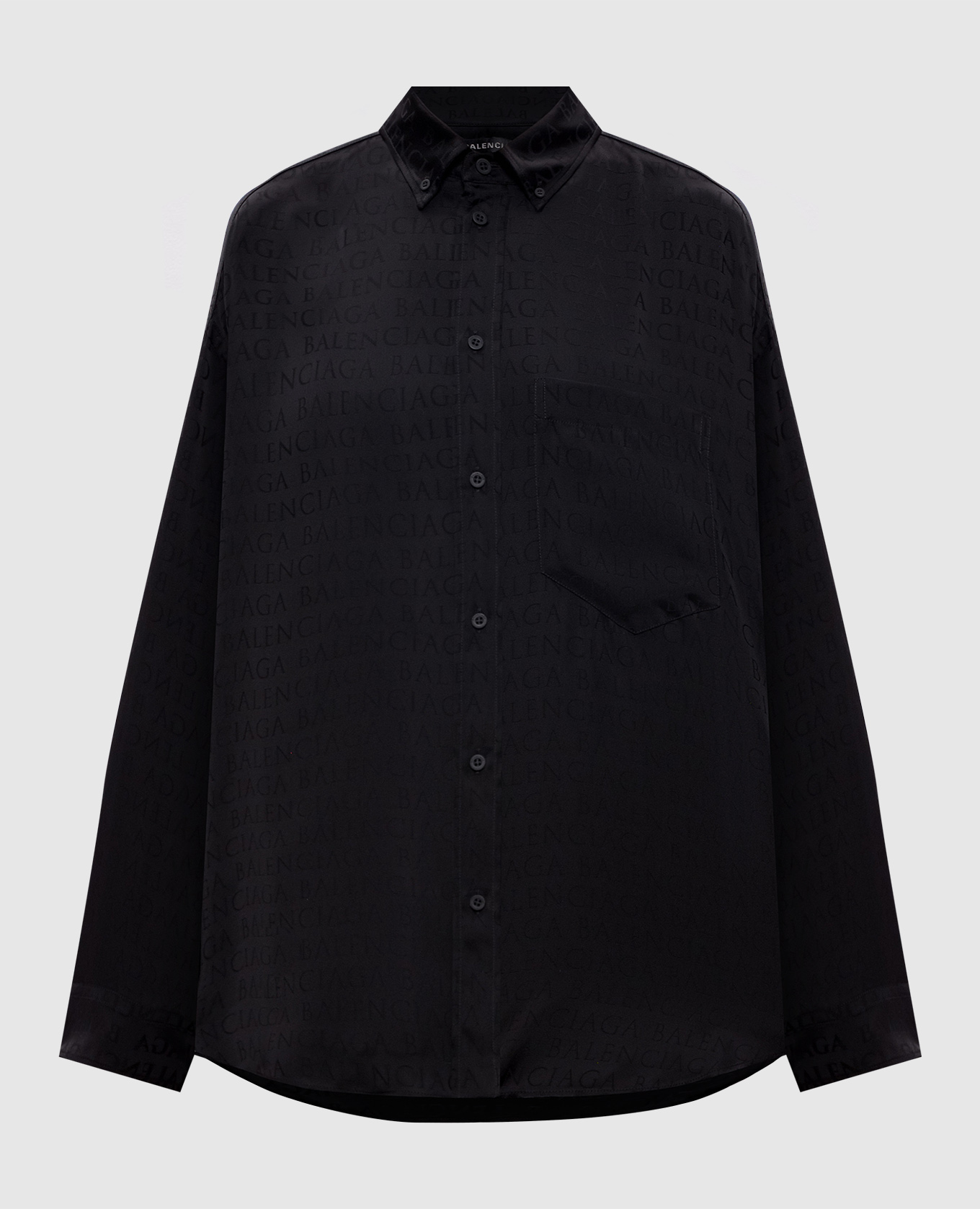Balenciaga - Черная блуза в принт логотипа 850978TTO54 купить в Symbol