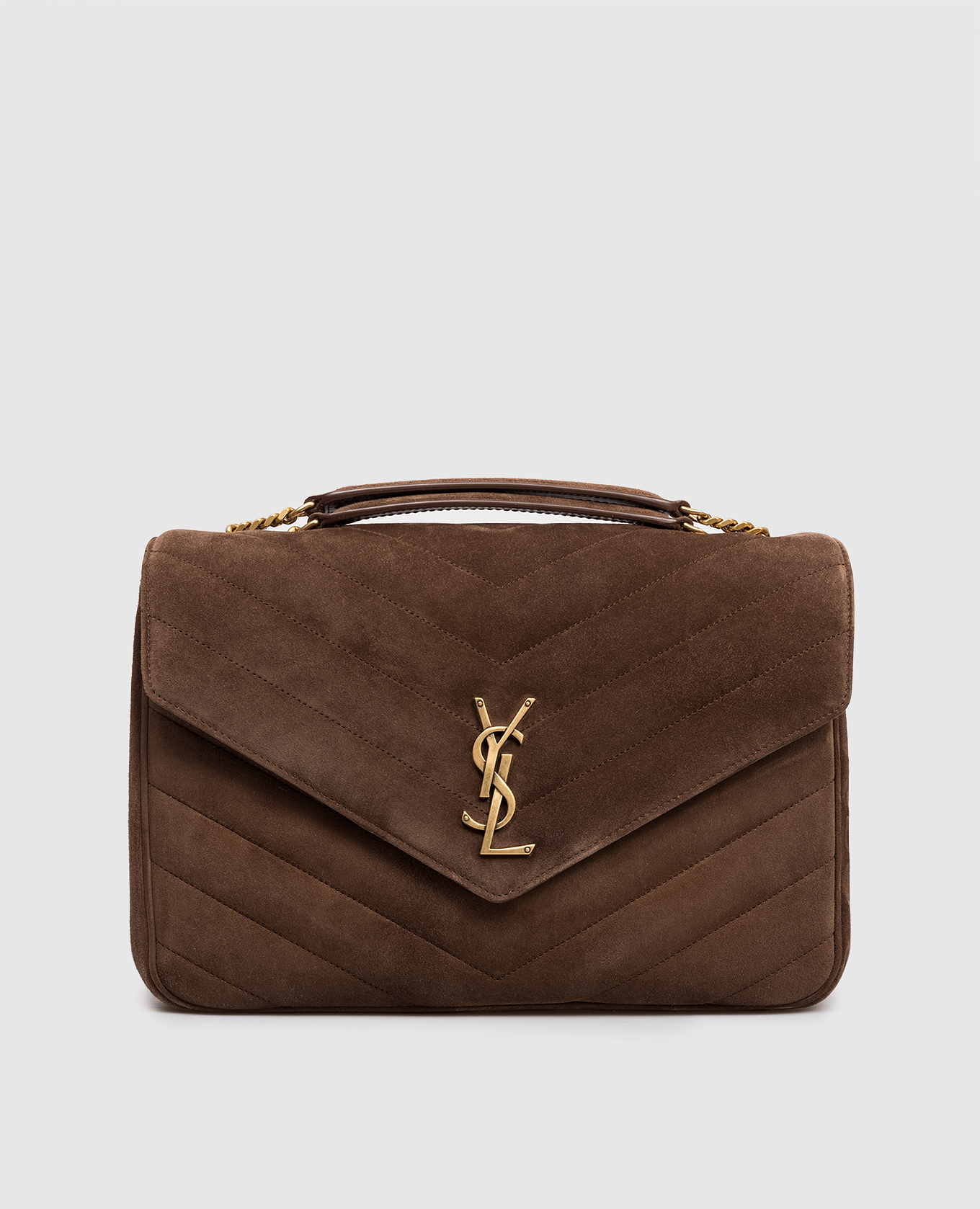 55様 Saint Laurent - Коричневая замшевая сумка LOULOU 803541AAEY6