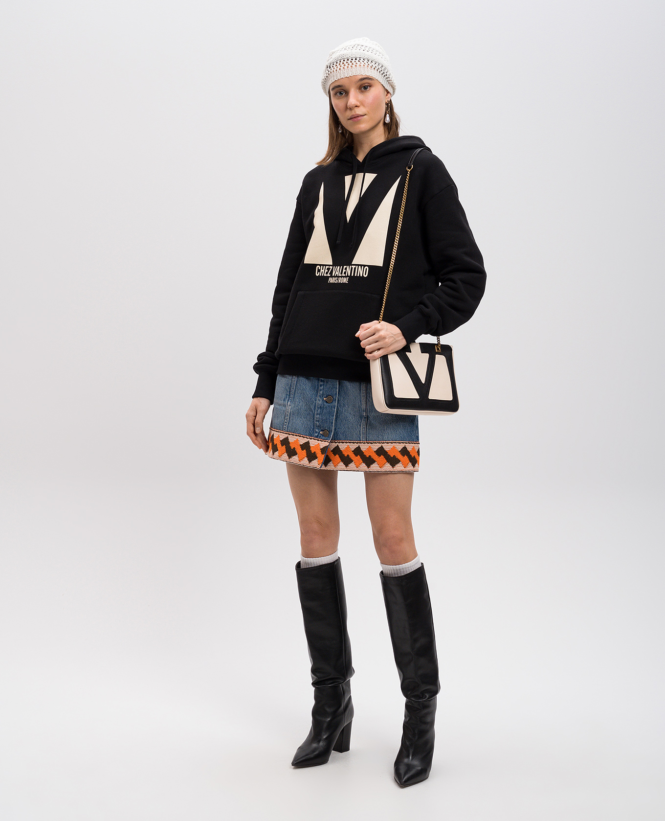 Valentino - Черный худи х принт логотип 6B3MF24I960 купить в Symbol
