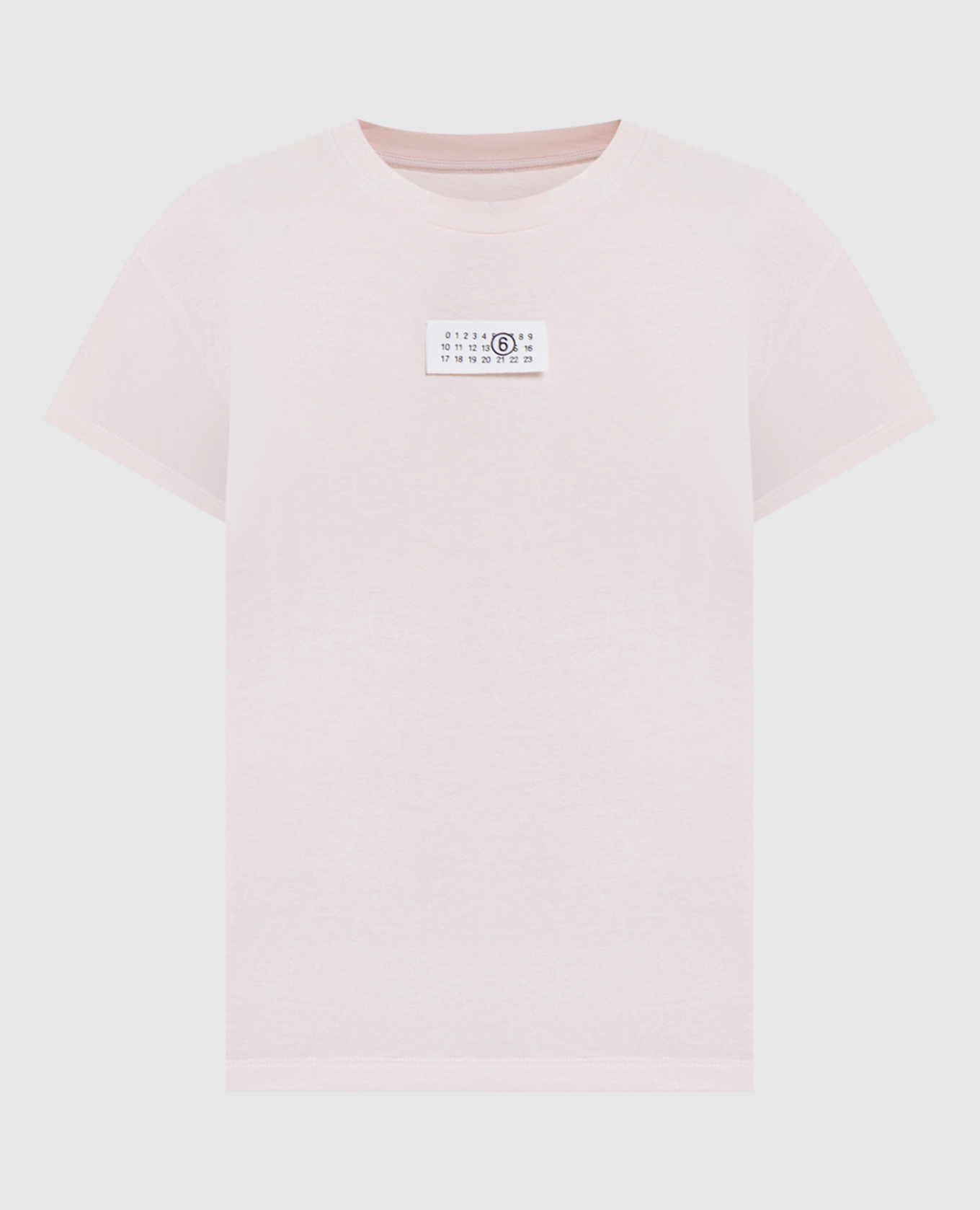 MM6 Maison Margiela ローズプリント Tシャツ Maison Margiela MM6 - Розовая футболка с нашивкой эмблемы