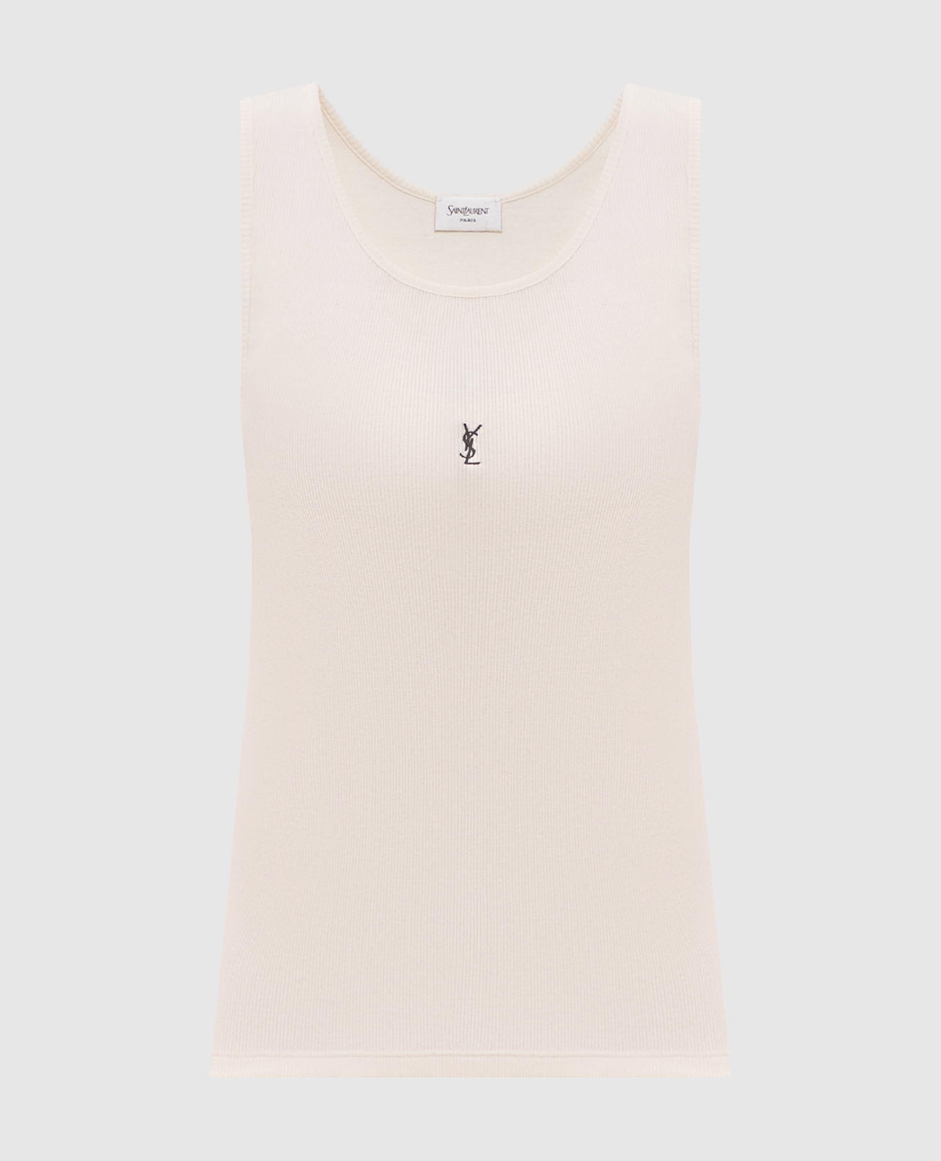 Saint Laurent - Бежевая майка в рубчик 823603Y37EC купить в Symbol